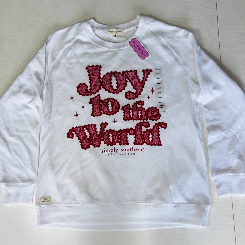 Simply Southern Sweatshirt - Joy to the World Embroidered Graphic